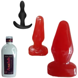 Kit Anal Total + 3 Plug + Gel Anal Lubricante Dilatador